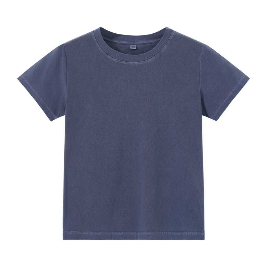 Heidi Mode | Schillerndes altes kurzes T-Shirt mit Färbung