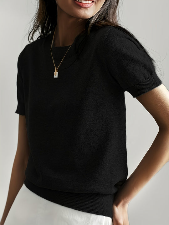 Heidi-Mode | Lässiger Pullover mit Kurzen Ärmeln für Frühling und Sommer