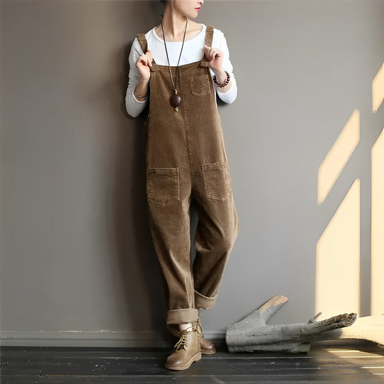 Heidi-Mode | Damen Samt Retro Latzhose Perfekt für den Frühling