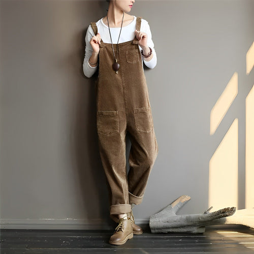 Heidi-Mode | Damen Samt Retro Latzhose Perfekt für den Frühling