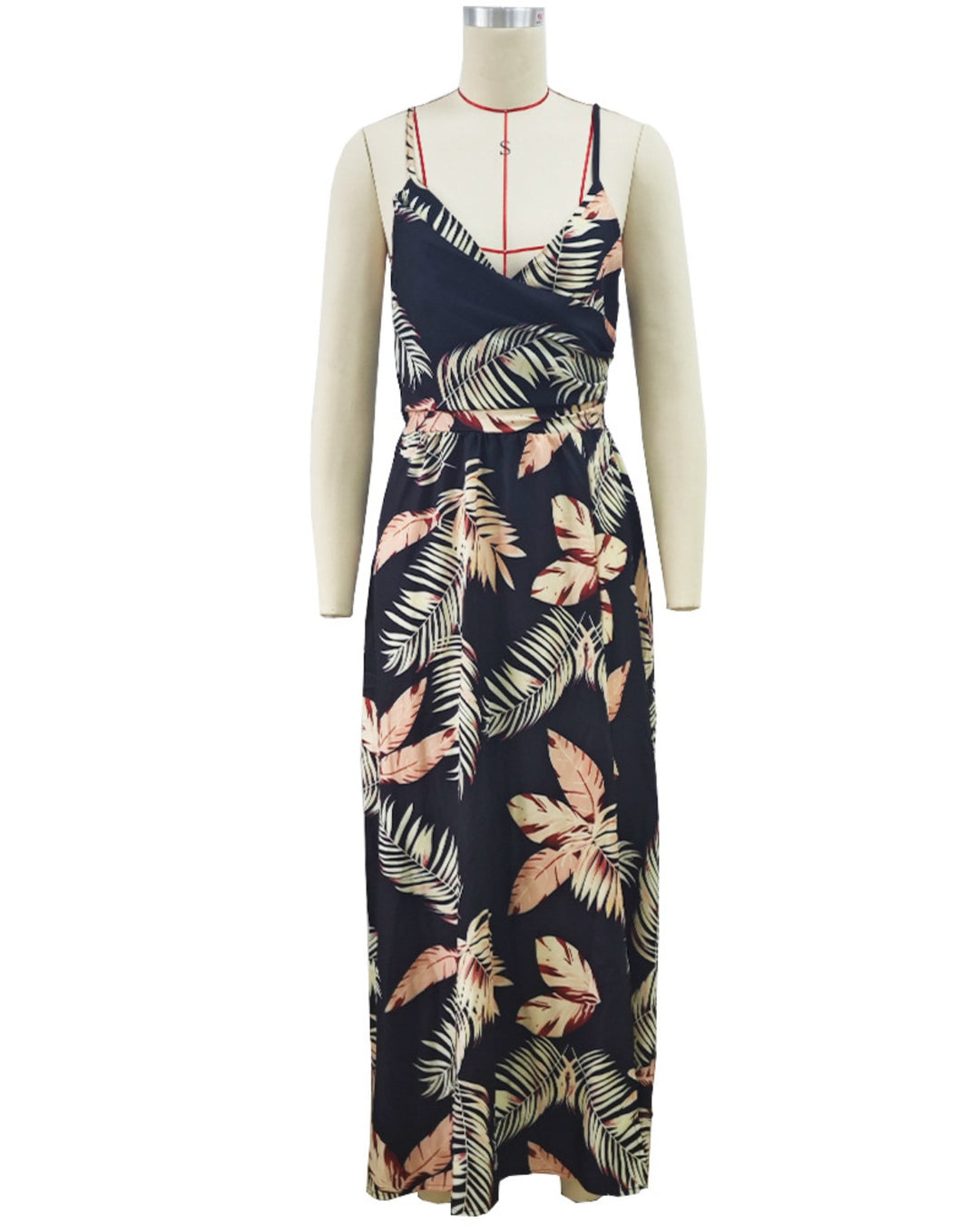 Heidi Mode | Kleid mit Hosenträgern und V-Ausschnitt mit geteiltem Print