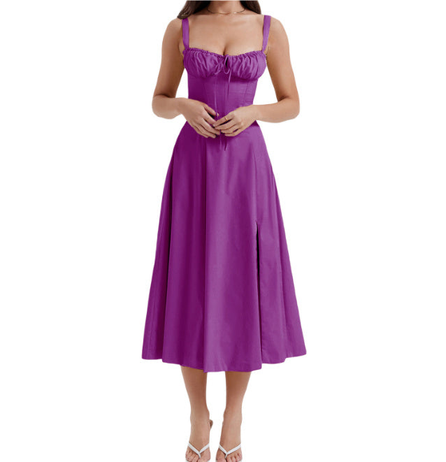 Heidi-Mode | Schmal Geschnittenes Overknee Kleid mit Kreuzriemen