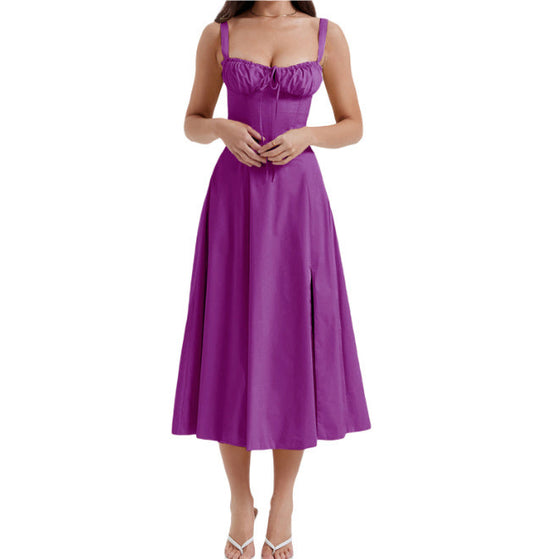 Heidi-Mode | Schmal Geschnittenes Overknee Kleid mit Kreuzriemen