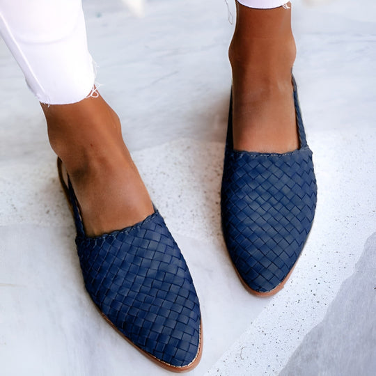 Heidi-Mode | Elegante Geflochtene Ledersandaletten für Frauen