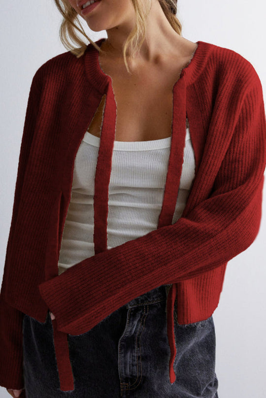Heidi-Mode | Luxe Gebreid Vest Met Stijlvolle Vetersluiting Voor Dames