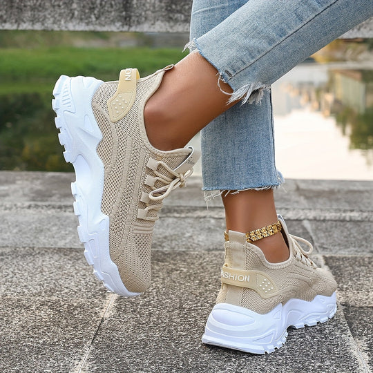 Heidi-Mode | Bequeme Atmungsaktive Knit Sneakers für Damen