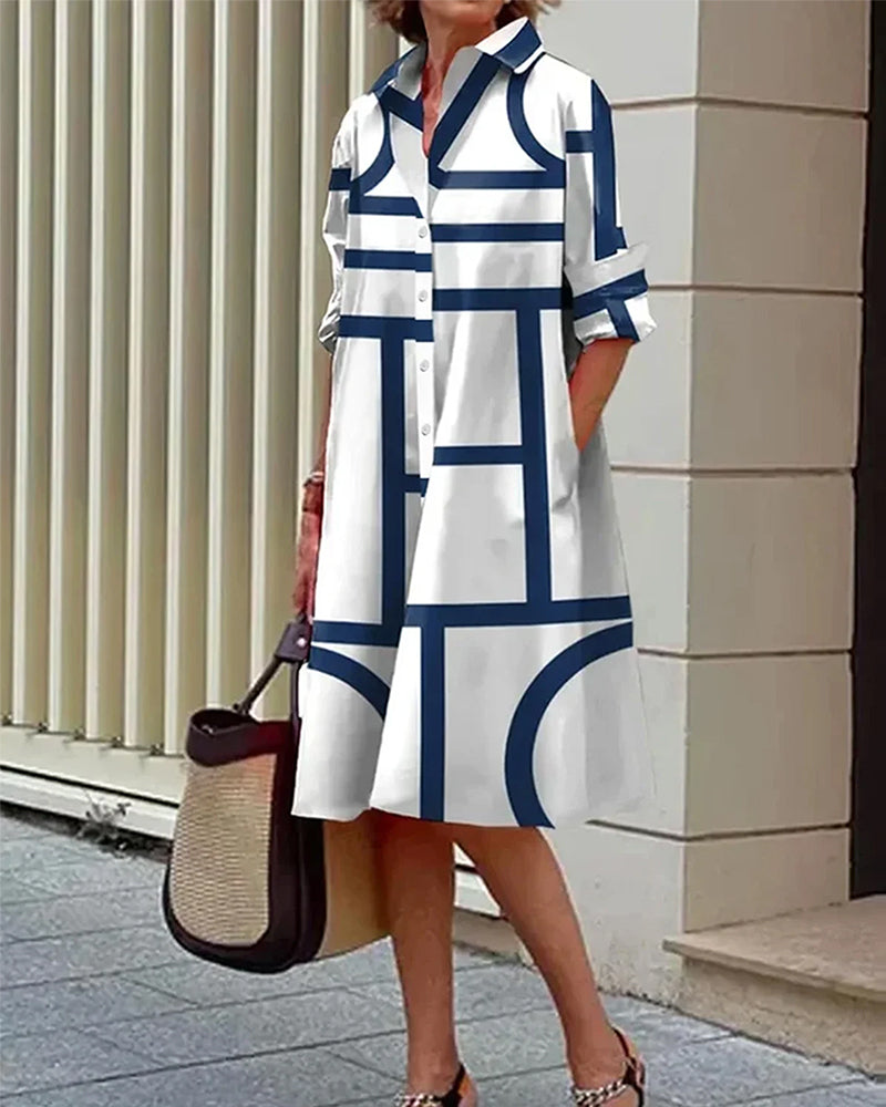 Heidi-Mode | Kleid mit Taschen und Geometrischem Druck