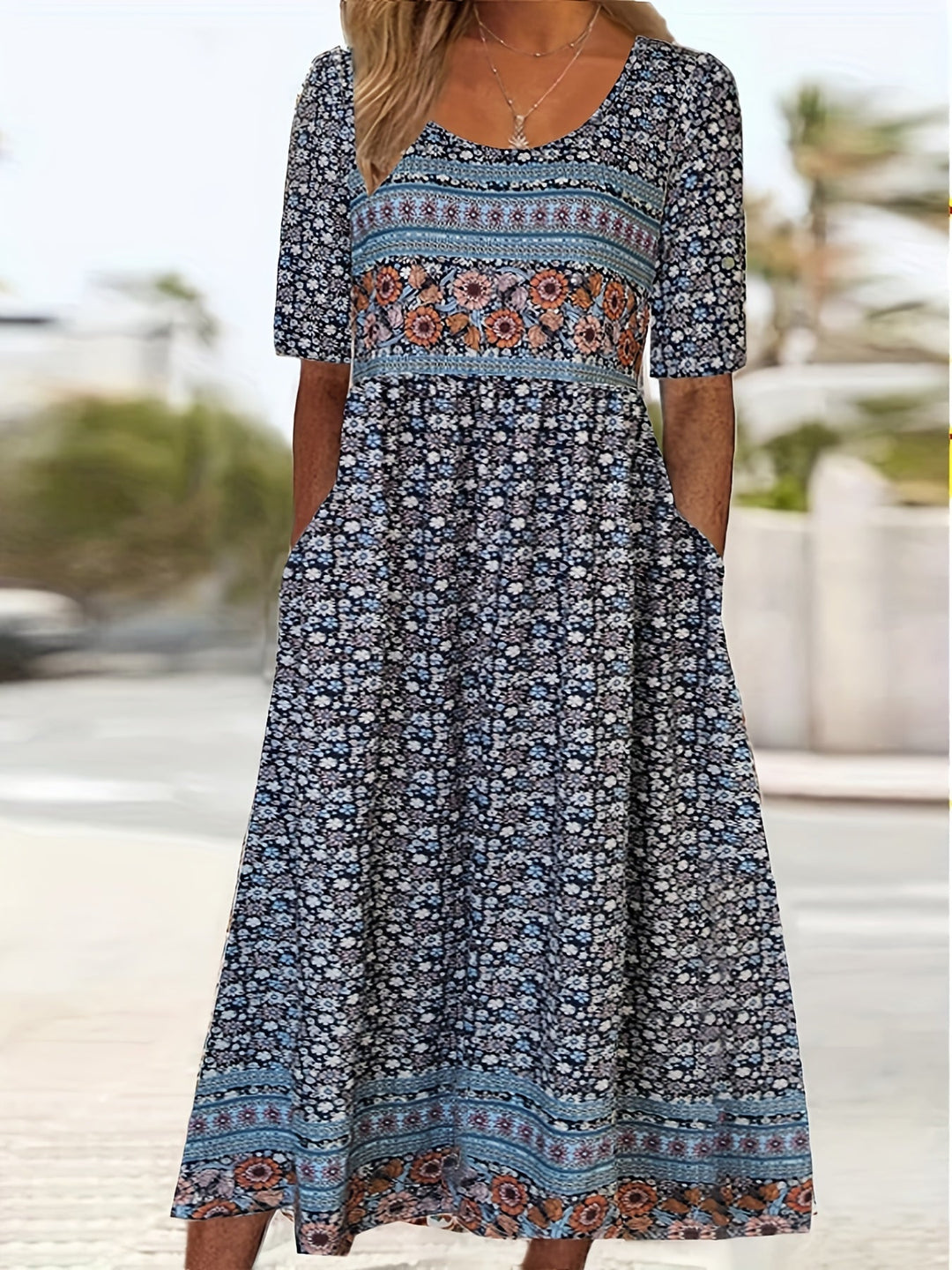 Plus Size Boho-Maxikleid - Elena