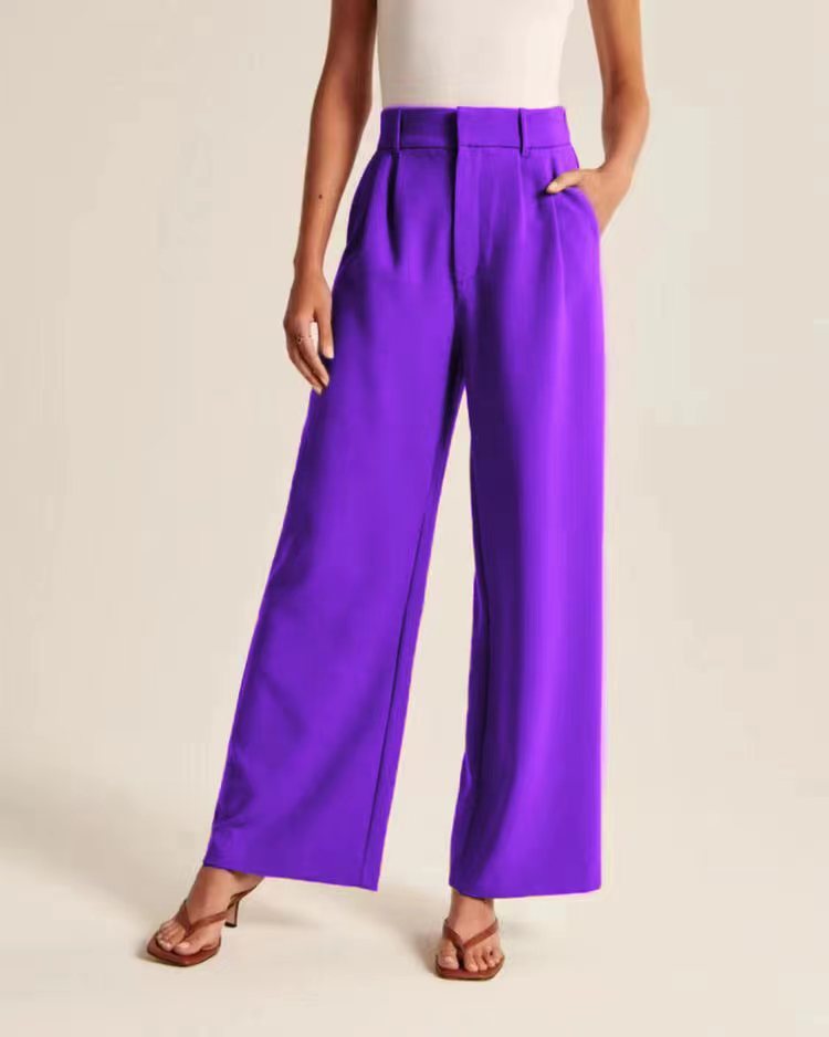 Heidi-Mode | Hochgeschnittene Breite Schnitt Hose mit Gürtel für Freizeit