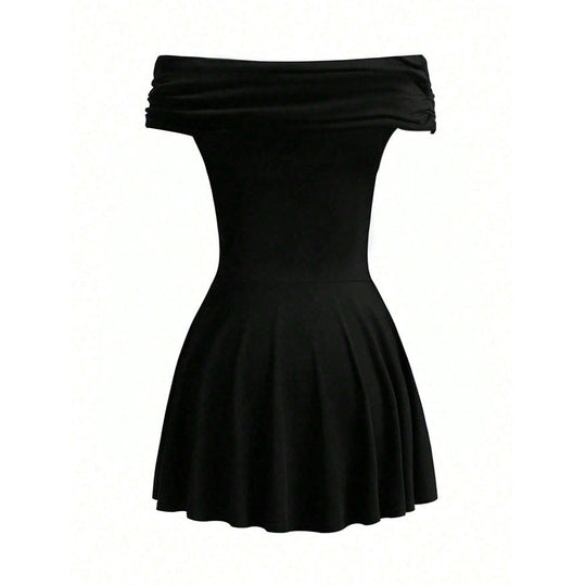 Heidi-Mode | Off Shoulder Kleid Hohe Taille Rock Design
