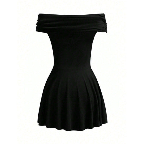 Heidi-Mode | Off Shoulder Kleid Hohe Taille Rock Design