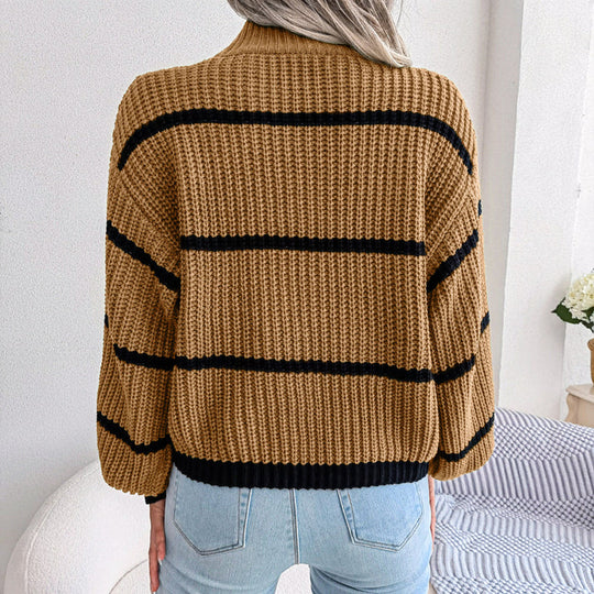 Heidi-Mode | Rollkragenpullover mit Streifen