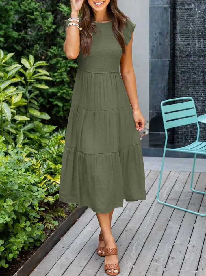 Heidi-Mode | Midi-Kleider mit Kurzen Ärmeln für Damen