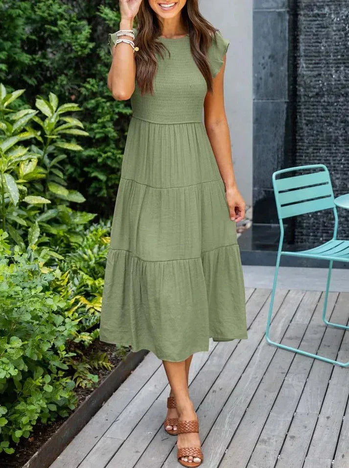 Heidi-Mode | Midi-Kleider mit Kurzen Ärmeln für Damen
