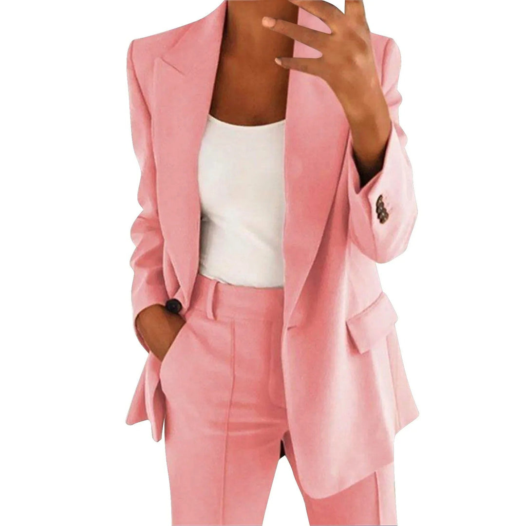 Heidi-Mode | Damen Anzug Satz mit Blazer und Hose in Uni Farbe