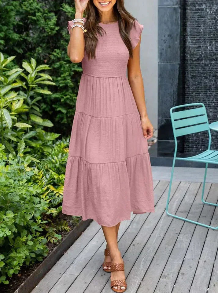 Heidi-Mode | Midi-Kleider mit Kurzen Ärmeln für Damen