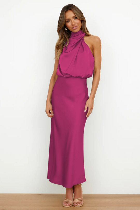 Heidi-Mode | Stilvolle Grüne Midi Kleid mit Modernem Ausschnitt