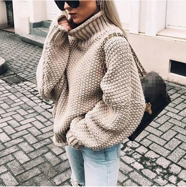 Rollkragenpullover Oversized-Pullover