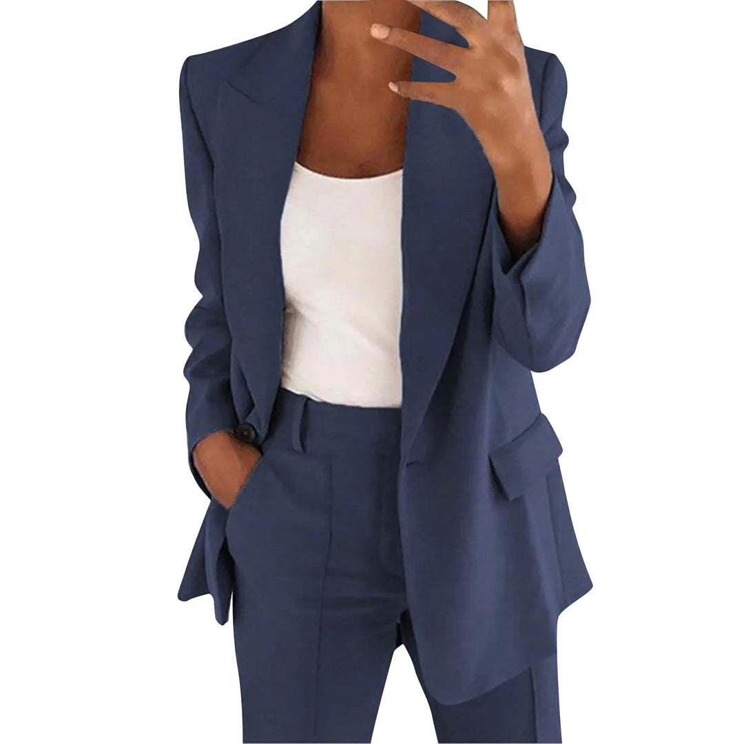 Heidi-Mode | Damen Anzug Satz mit Blazer und Hose in Uni Farbe