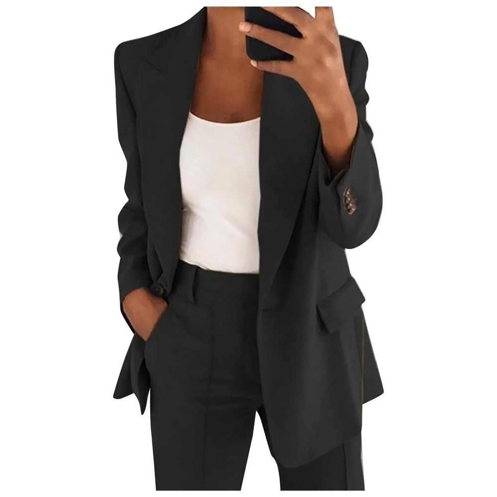 Heidi-Mode | Damen Anzug Satz mit Blazer und Hose in Uni Farbe