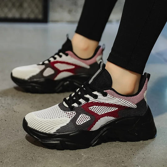 Heidi-Mode | Atmungsaktive Mesh Plateau Sneakers