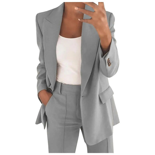 Heidi-Mode | Damen Anzug Satz mit Blazer und Hose in Uni Farbe