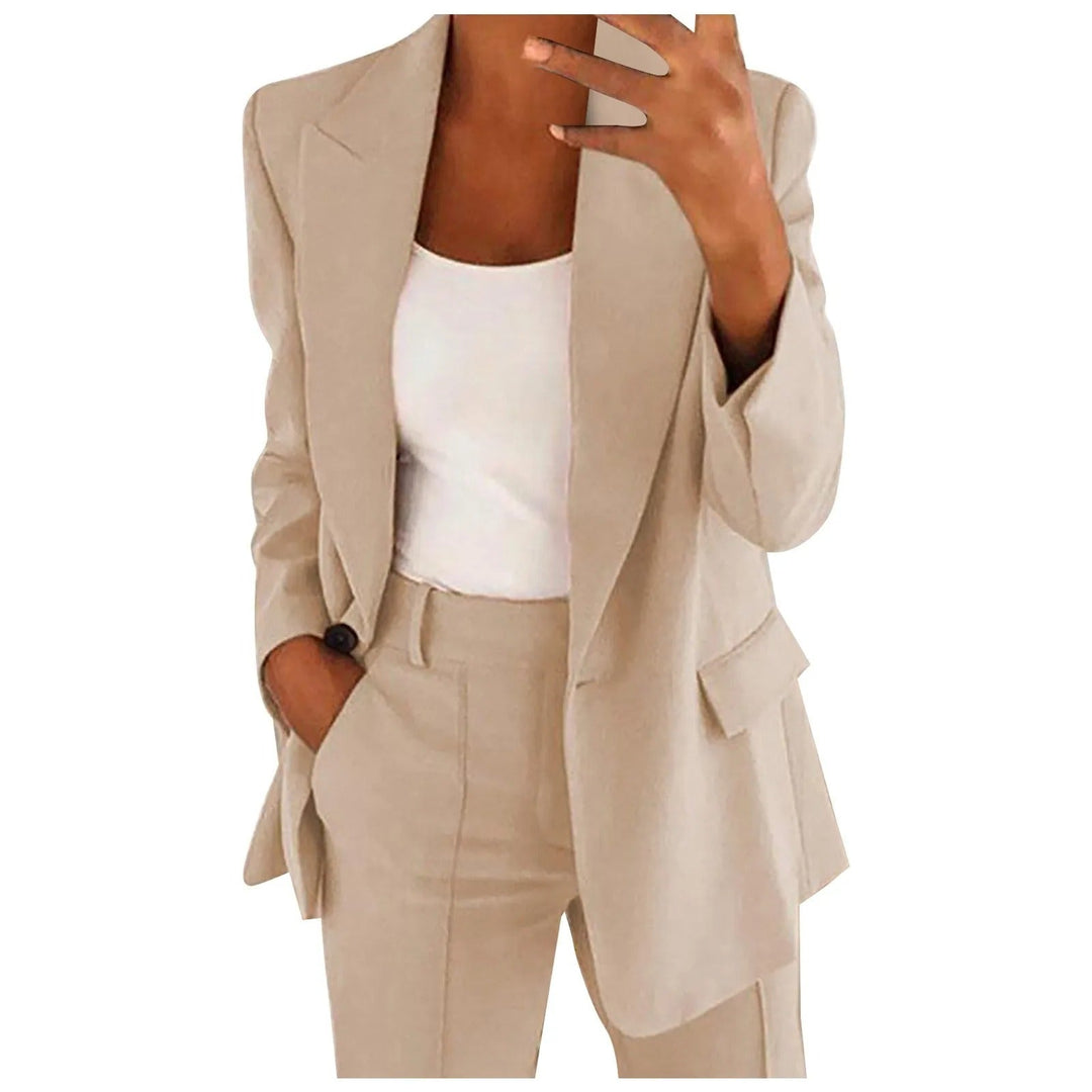 Heidi-Mode | Damen Anzug Satz mit Blazer und Hose in Uni Farbe
