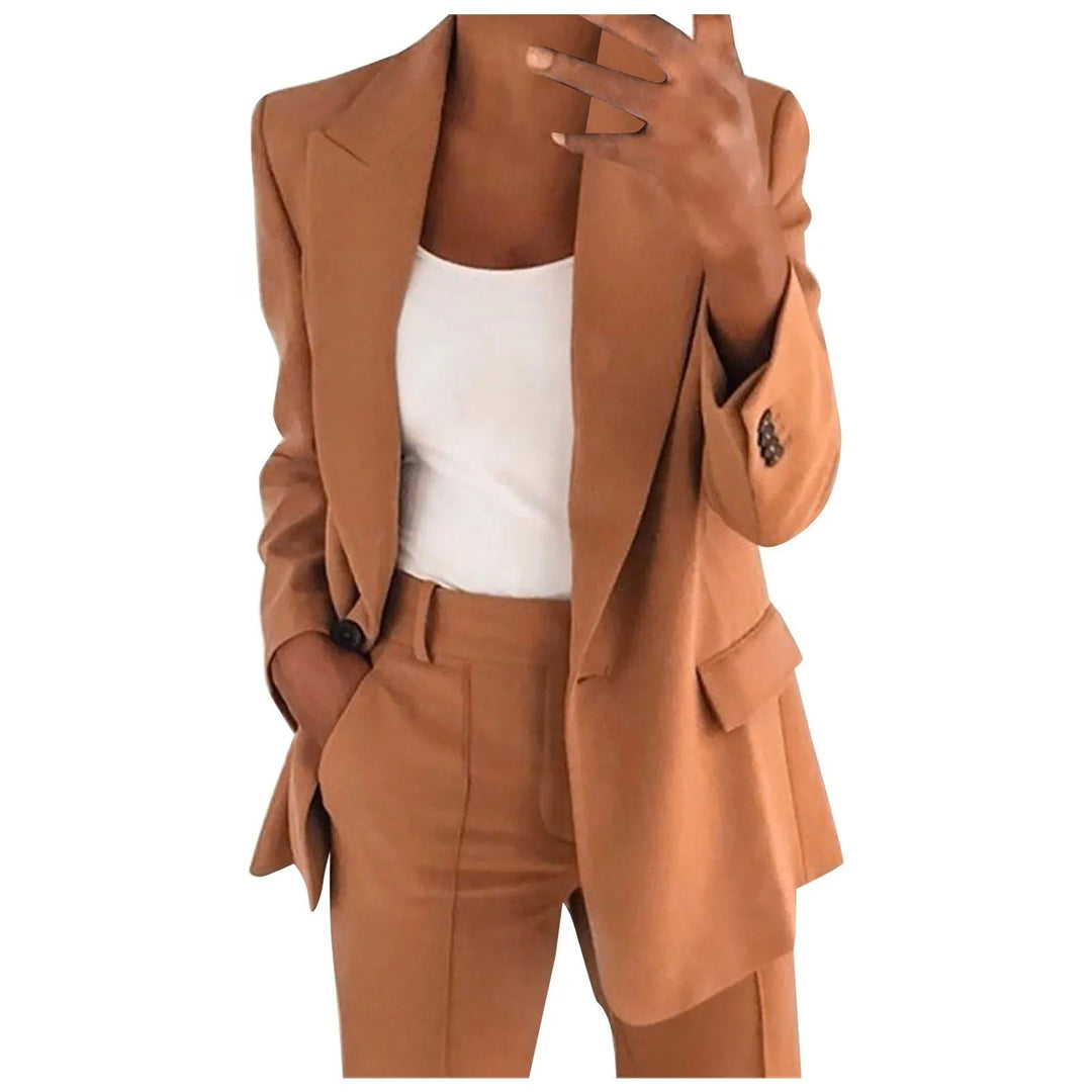 Heidi-Mode | Damen Anzug Satz mit Blazer und Hose in Uni Farbe