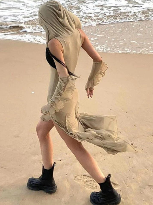 Heidi-Mode | Design Sense Schlitz Rüschkleid