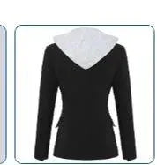 Heidi-Mode | Abnehmbarer Kapuzenblazer Damen - Lässig - Unifarben