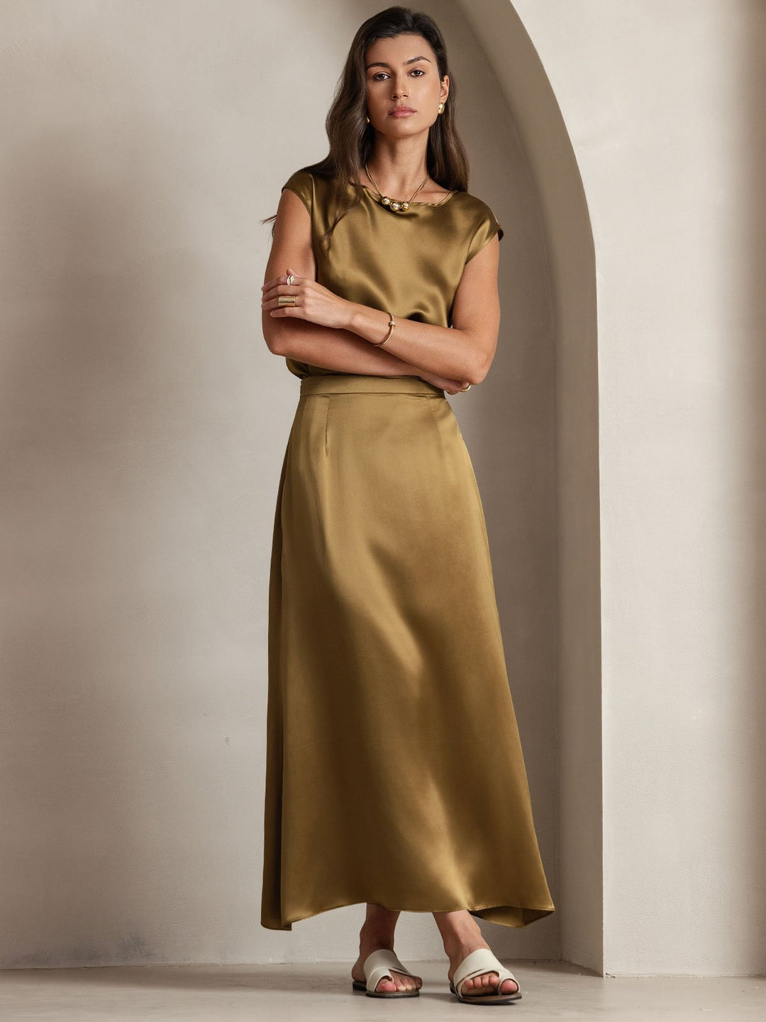 Heidi-Mode | Seiden Kapuze Ärmel Bluse