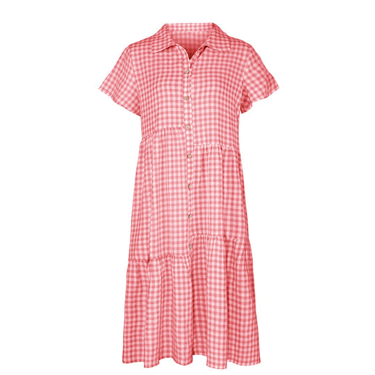 Heidi Mode | Hemdkragen kariertes Kleid