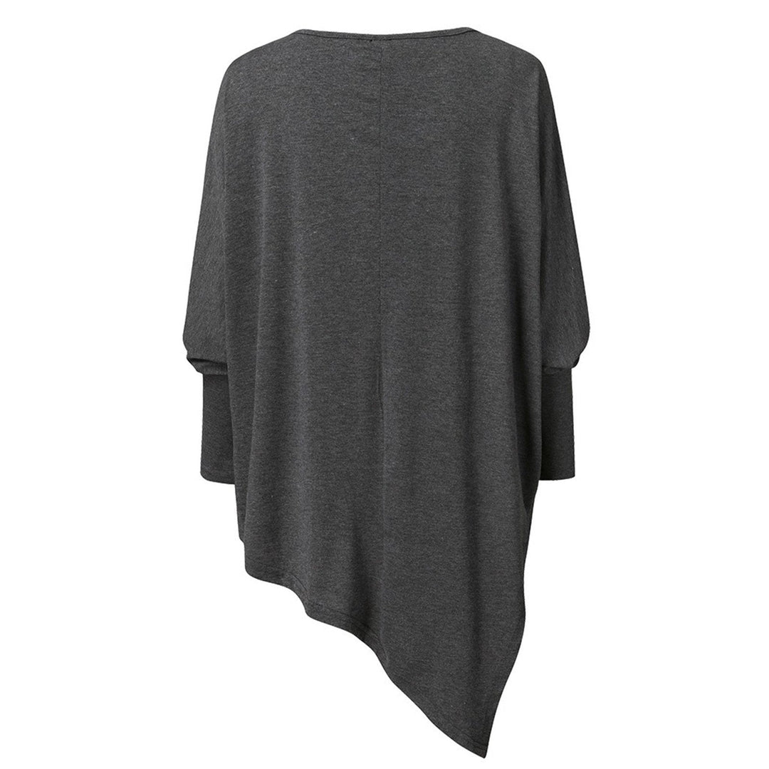 Heidi-Mode | Top Asymmetrisch Schwarz Langarm Tunika