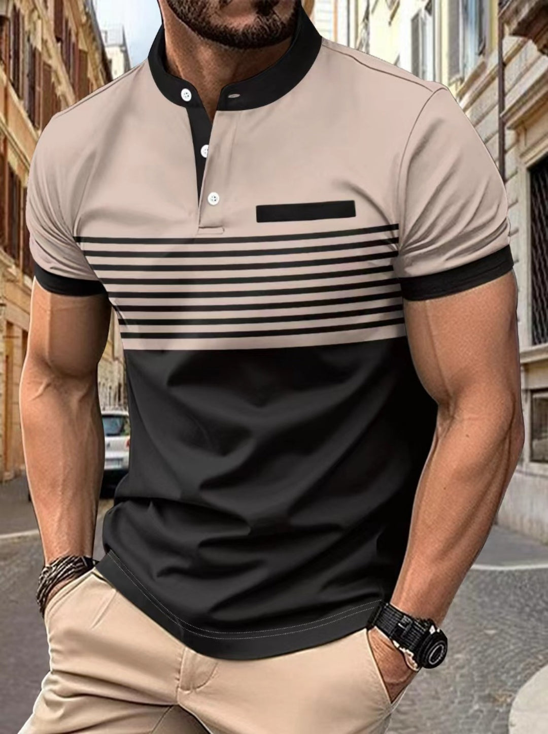 Heidi Mode | Gestreiftes Golf Henley Hemd