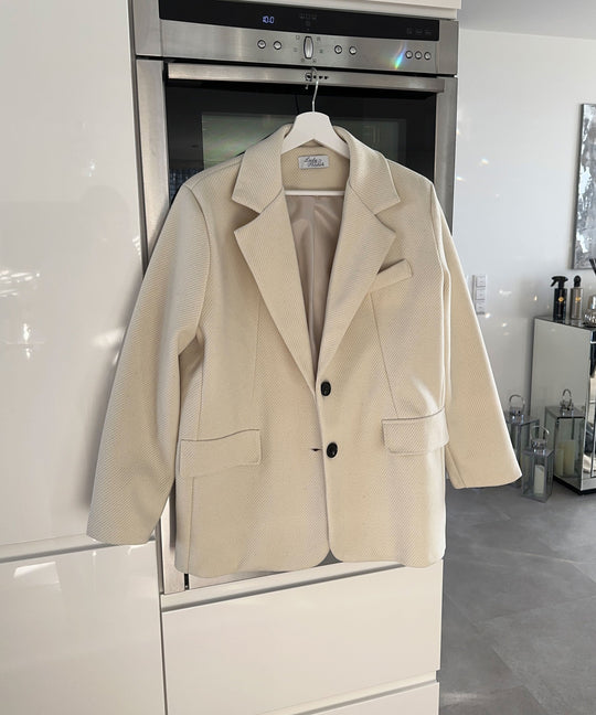 Heidi-Mode | Beiger Oversized Casual Blazer