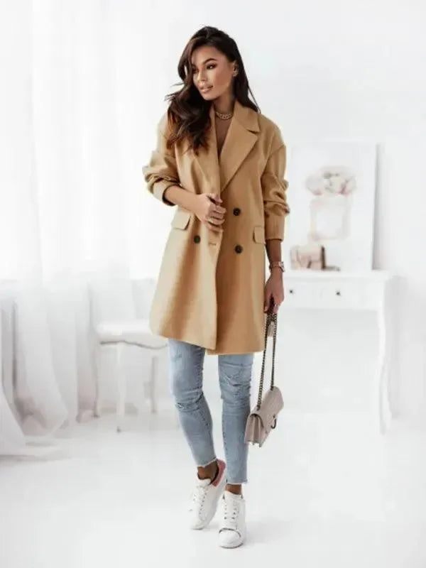 Heidi-Mode | Doppelreihiger Frauen-Trenchcoat