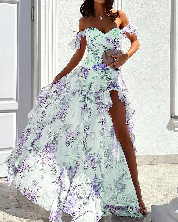 strapless Kleid mit Blumenmuster | Lucia