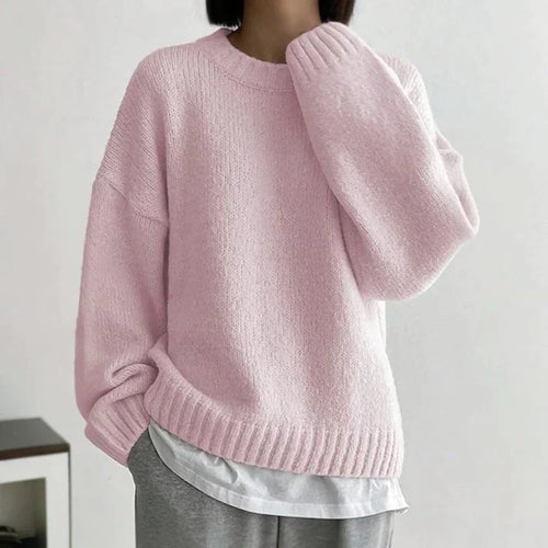 Rosa monochromer Pullover