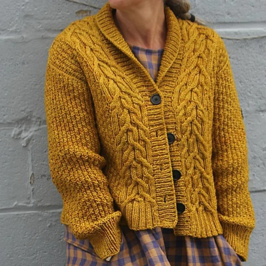 Heidi-Mode | Einfacher Gelber Pullover Ohne Kragen