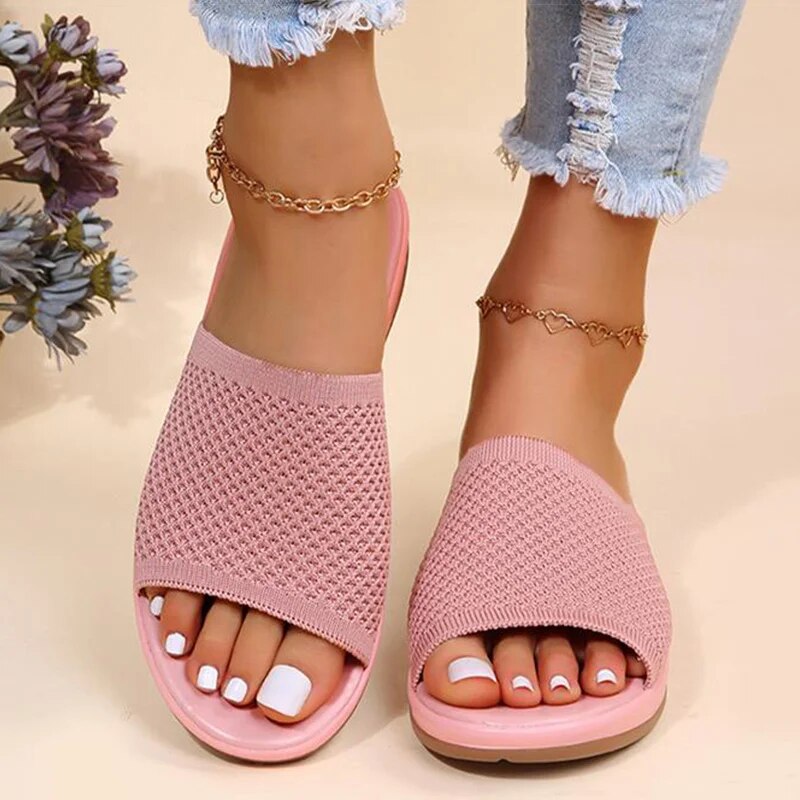 Heidi-Mode | Atmungsaktive Mesh-Slip-On-Sandalen für Damen