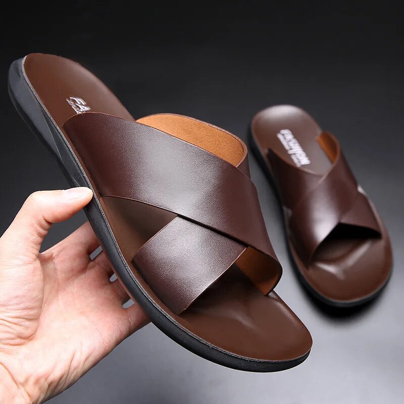 Heidi-Mode | Lässige rutschfeste Ledersandalen