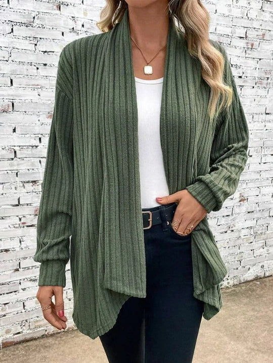 Luxuriöser Damen-Cardigan mit Rippstruktur