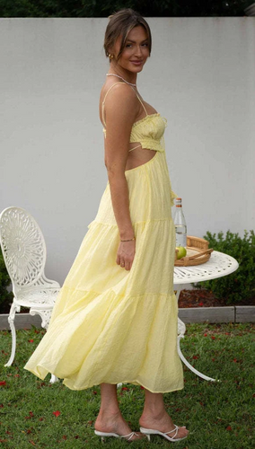 Heidi-Mode | Lange Kleid mit Ausgestelltem Rock und Ärmellosen Nähten für Frauen
