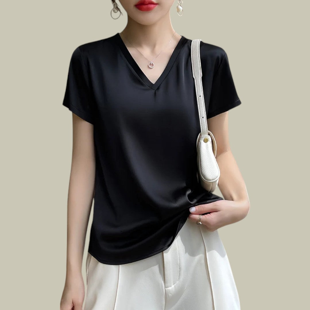 Heidi-Mode | Frauen Elegante Seiden-T-Shirt