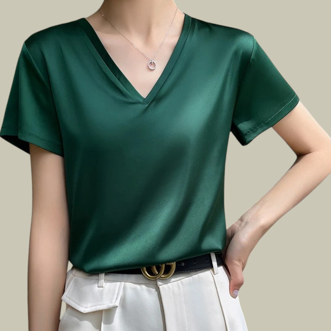 Heidi-Mode | Frauen Elegante Seiden-T-Shirt