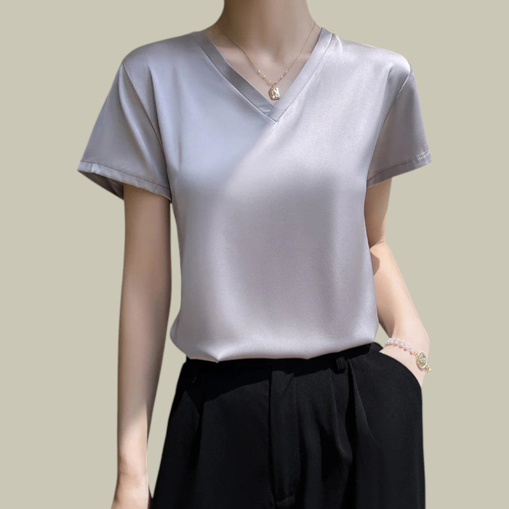 Heidi-Mode | Frauen Elegante Seiden-T-Shirt