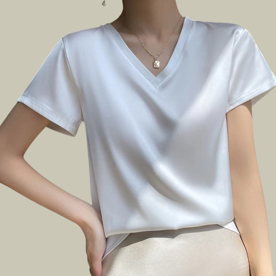 Heidi-Mode | Frauen Elegante Seiden-T-Shirt
