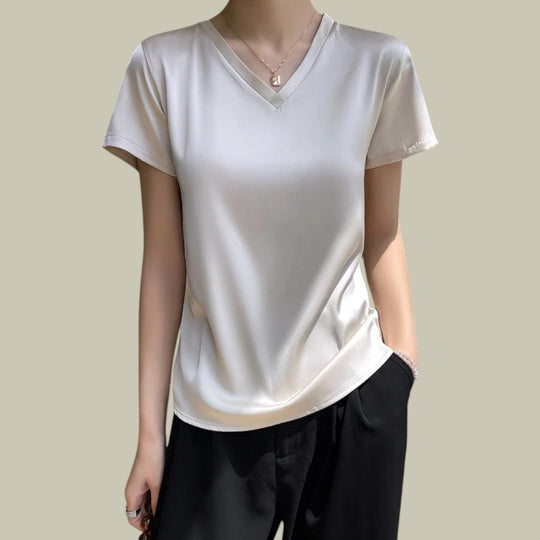 Heidi-Mode | Frauen Elegante Seiden-T-Shirt