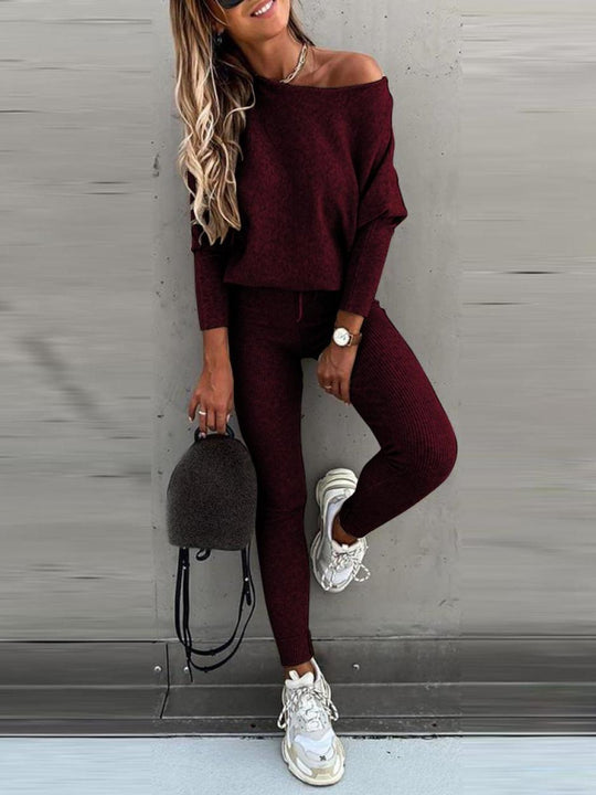 Heidi-Mode | Damen Strickpullover und Enge Hose Set