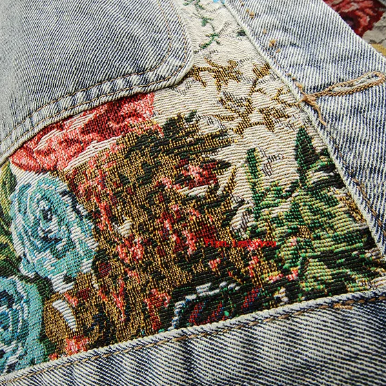 Heidi-Mode | Geblümte Denim Jacke
